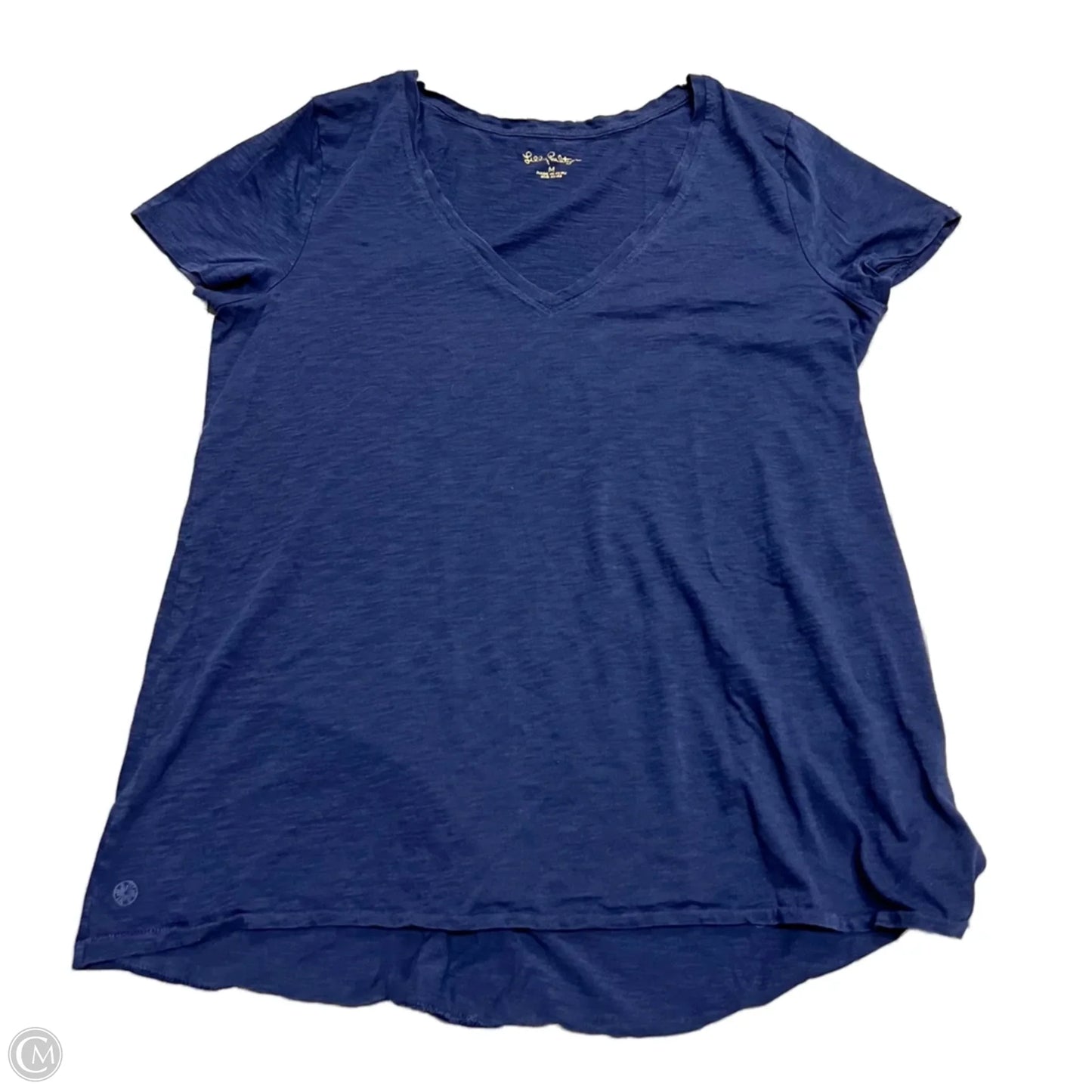 Top Short Sleeve Designer By Lilly Pulitzer In Navy, Size: M