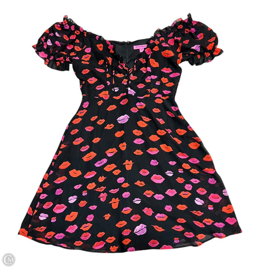 Dress Casual Midi By Betsey Johnson In Black & Pink, Size: 8
