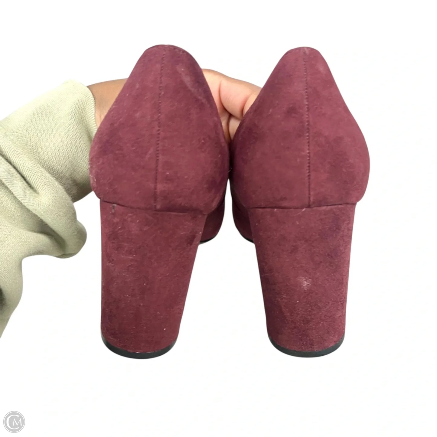 Shoes Heels Block By Marc Fisher In Maroon, Size: 9.5