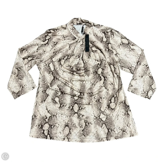 Top Long Sleeve By Elie Tahari In Snakeskin Print, Size: Xl