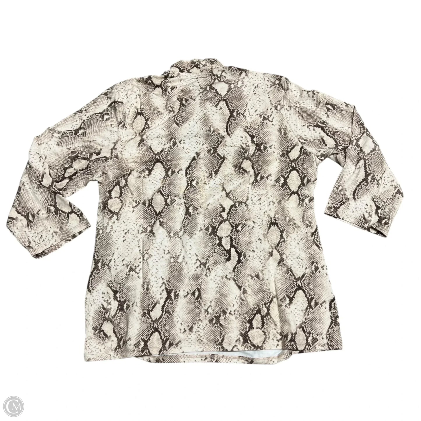 Top Long Sleeve By Elie Tahari In Snakeskin Print, Size: Xl