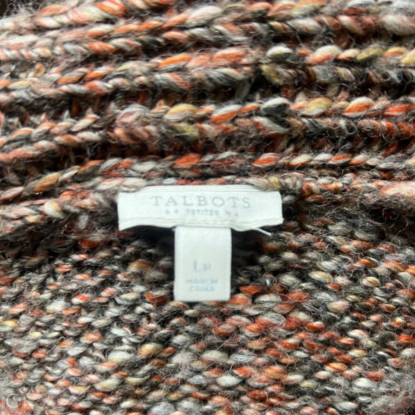 Sweater Cardigan By Talbots In Brown & Orange, Size: Lp