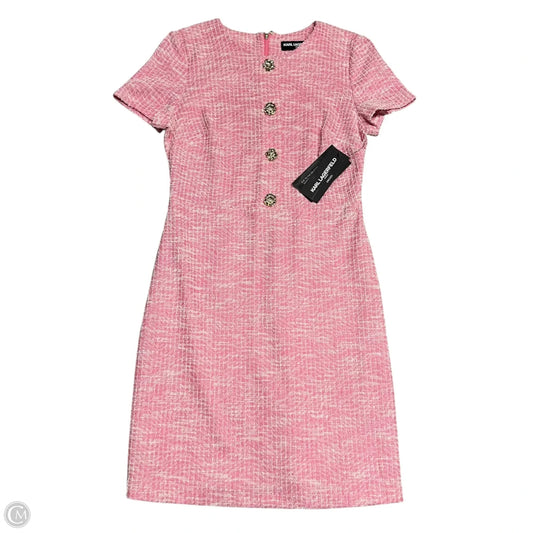 Dress Designer By Karl Lagerfeld In Pink & White, Size: 8