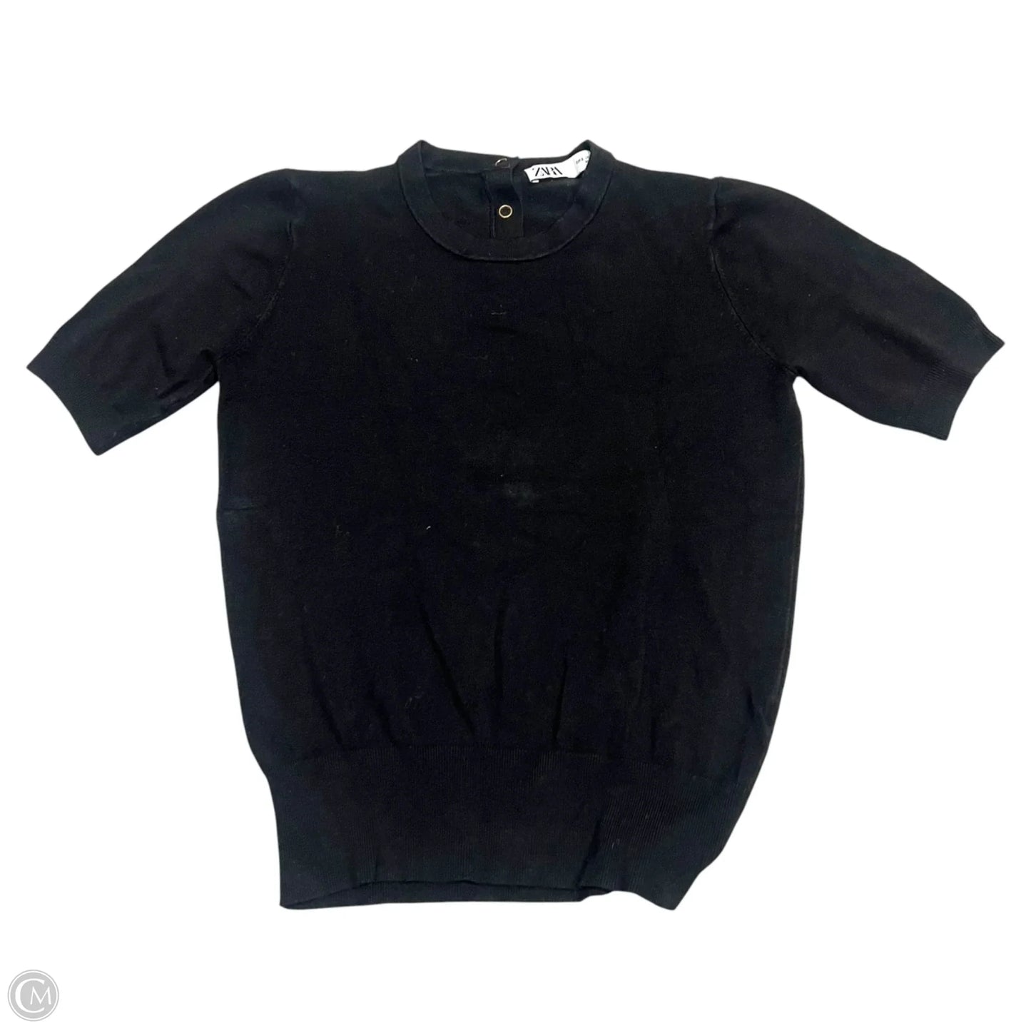 Sweater Short Sleeve By Zara In Black, Size: S