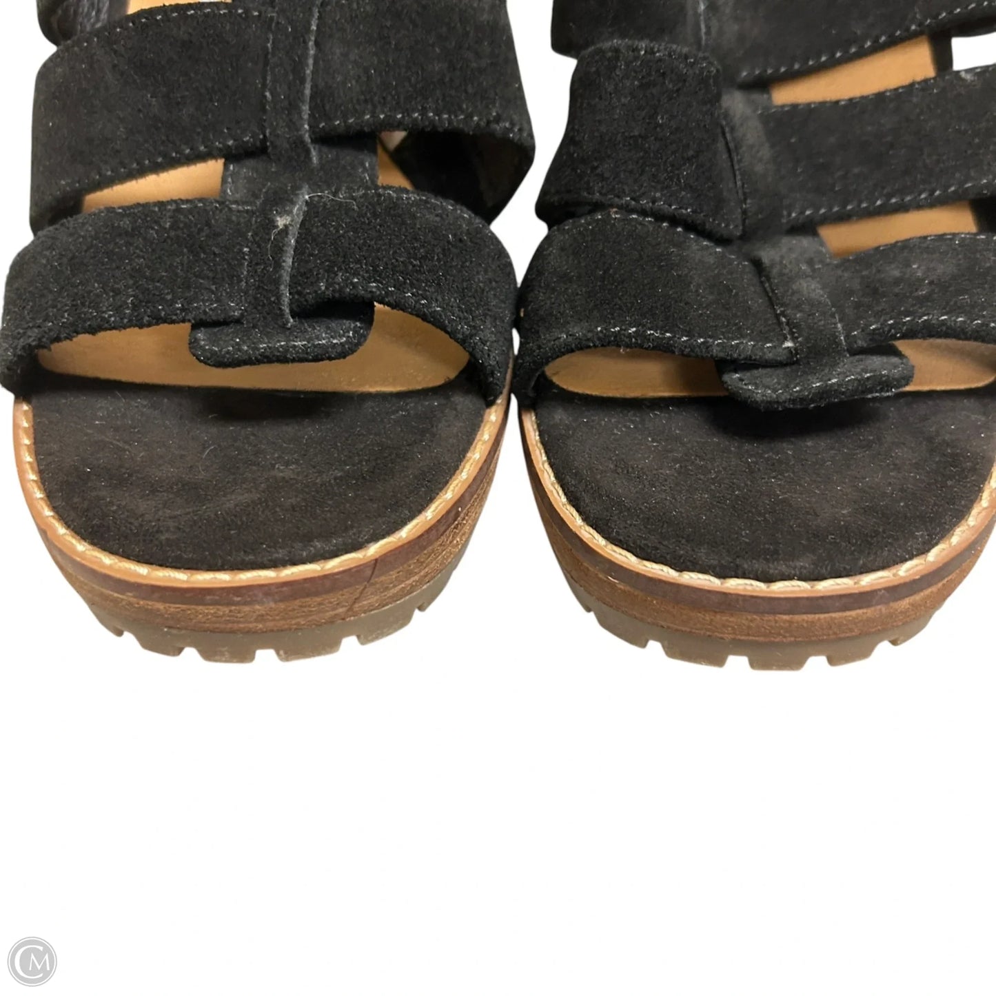 Sandals Heels Block By Crown Vintage In Black, Size: 6