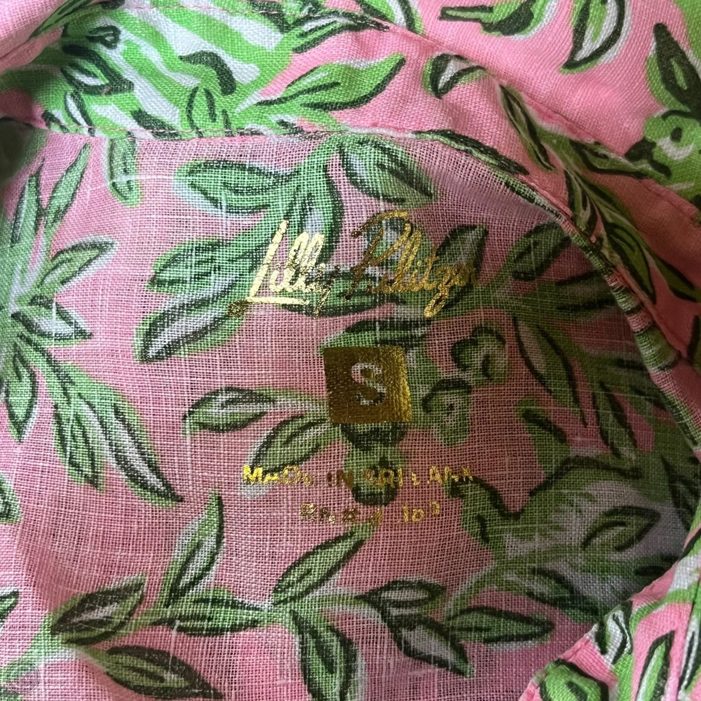 Top Long Sleeve Designer By Lilly Pulitzer In Green & Pink, Size: S