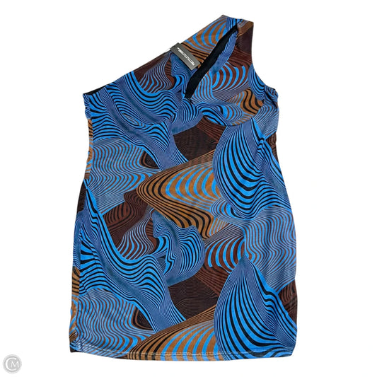 Dress Party Short By Pretty Little Thing In Blue & Brown, Size: 16