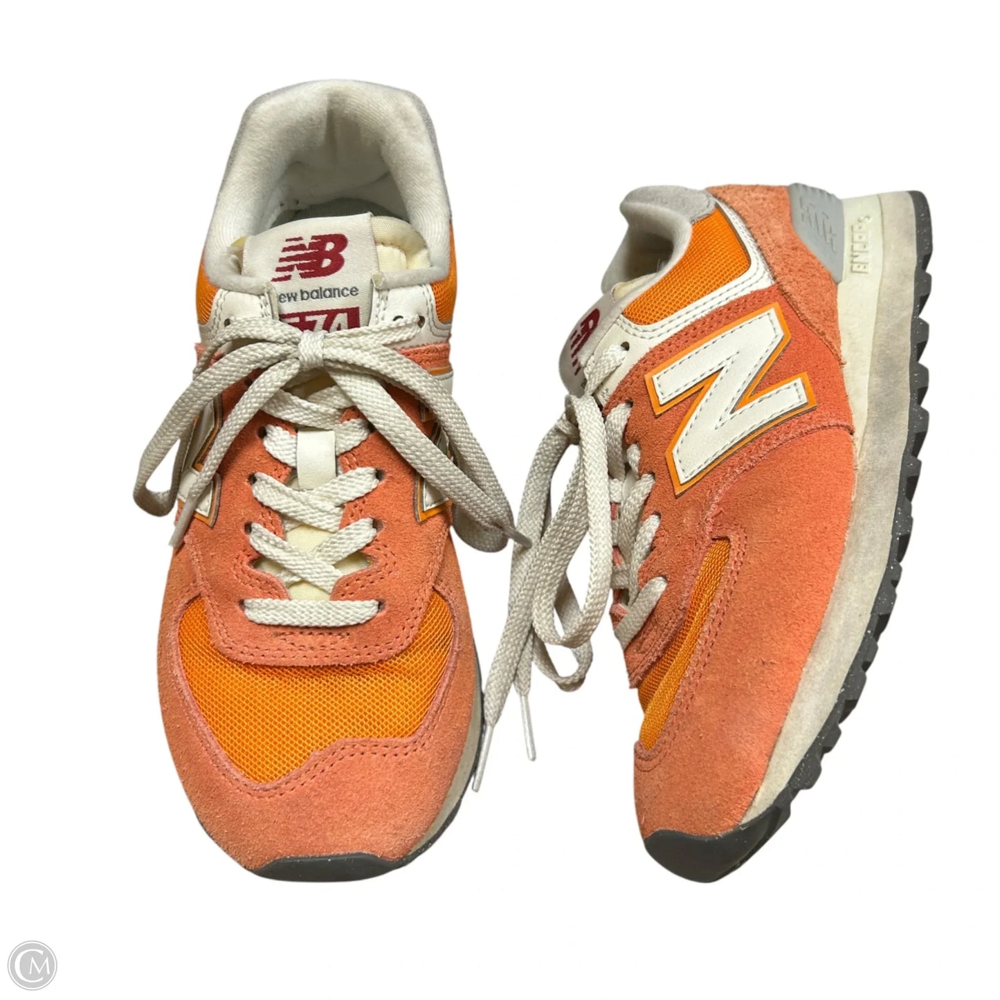 Shoes Sneakers By New Balance In Orange & White, Size: 5.5