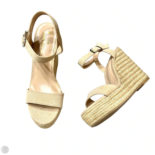 Sandals Heels Wedge By Lulus In Tan, Size: 8