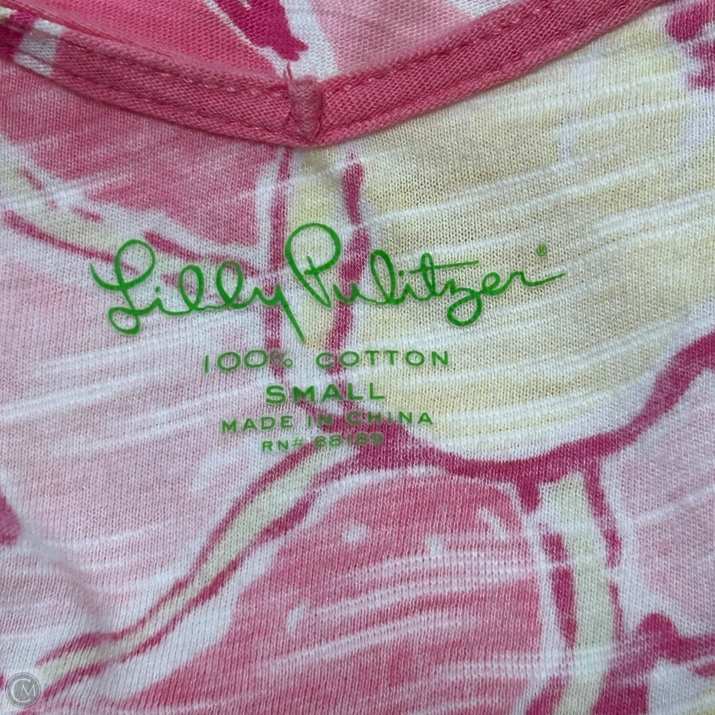 Top Short Sleeve Designer By Lilly Pulitzer In Pink, Size: S