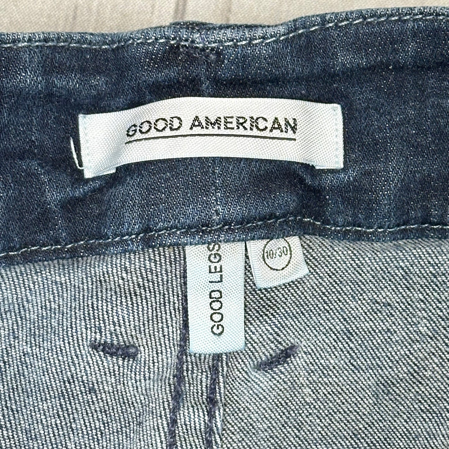 Jeans Skinny By Good American In Blue Denim, Size: 10