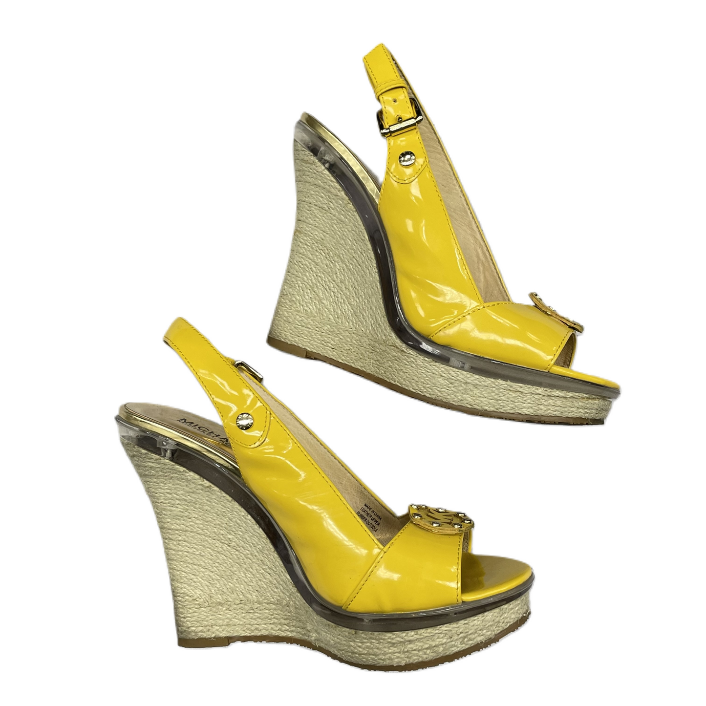 Yellow Sandals Heels Wedge By Michael By Michael Kors, Size: 9