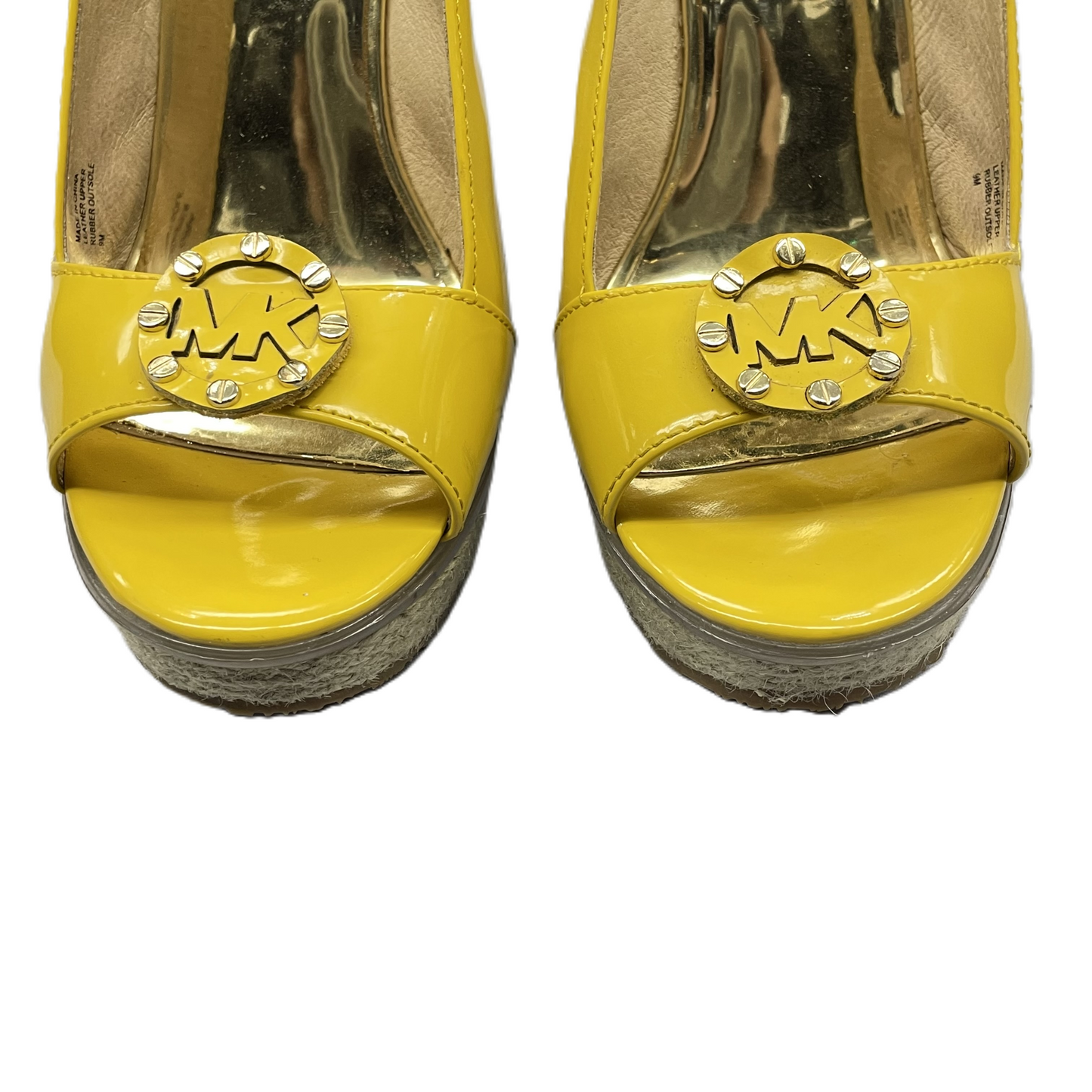 Yellow Sandals Heels Wedge By Michael By Michael Kors, Size: 9