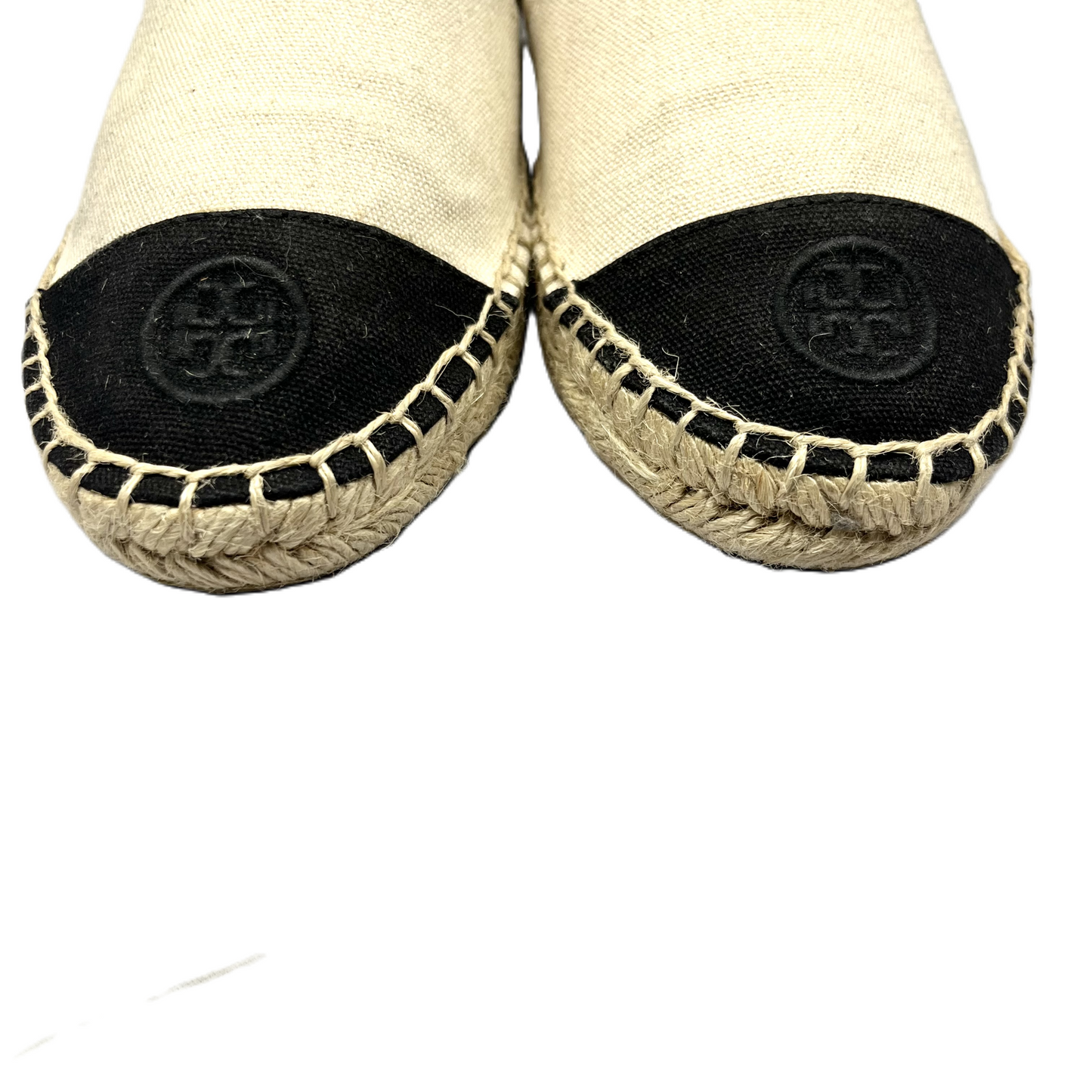 Black & Cream Shoes Designer By Tory Burch, Size: 9.5