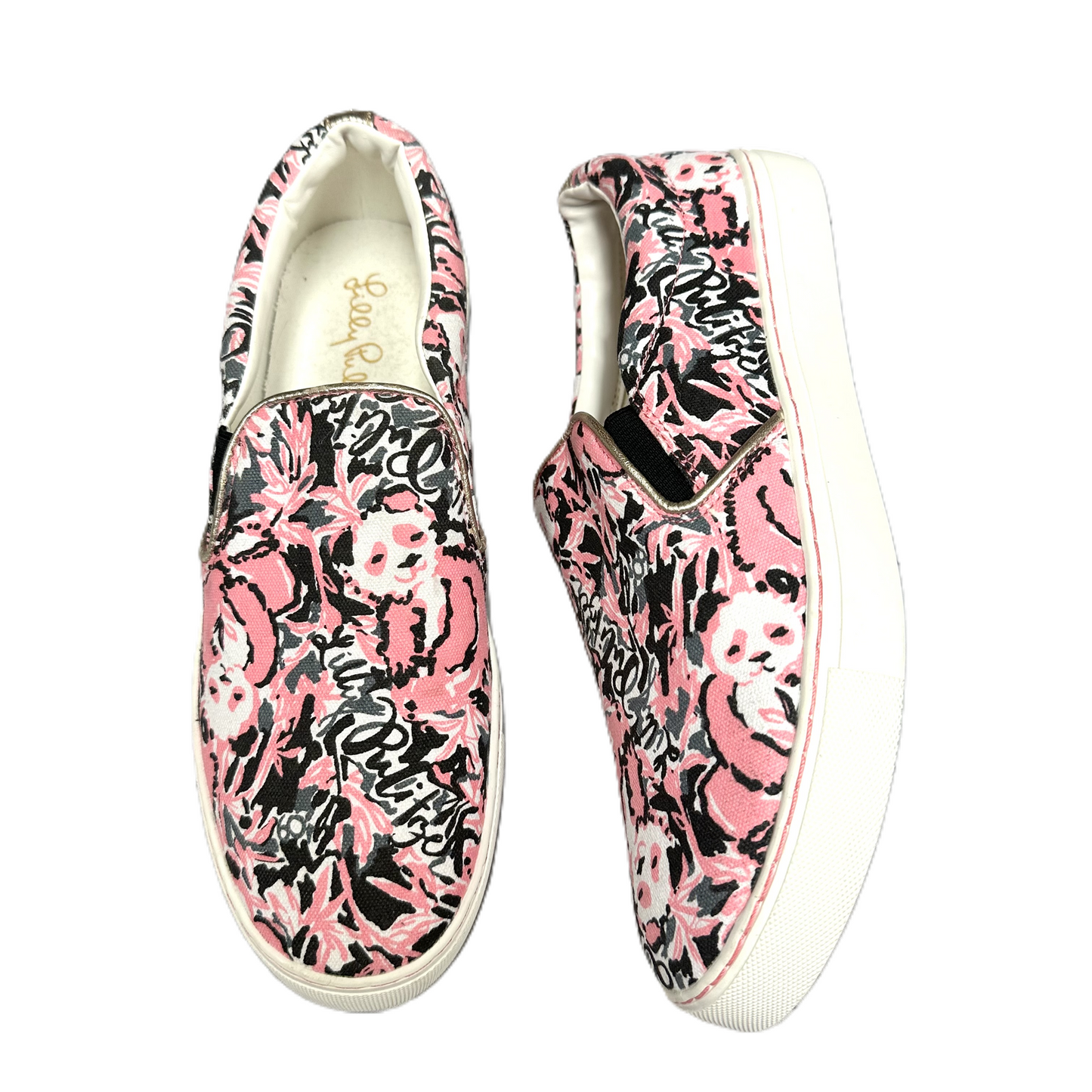 Shoes Designer By Lilly Pulitzer In Black & Pink, Size: 9