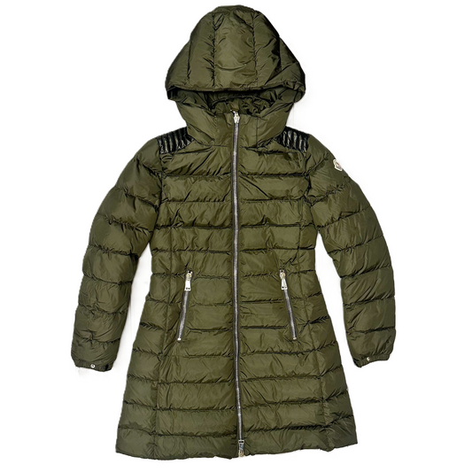 Jacket Luxury Designer By Moncler In Green, Size: S