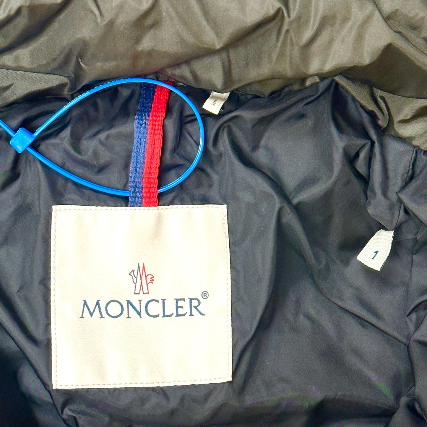 Jacket Luxury Designer By Moncler In Green, Size: S