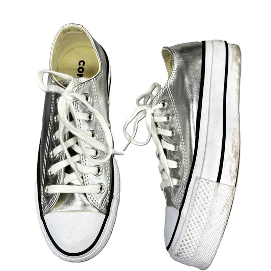 Silver Shoes Sneakers Platform By Converse, Size: 5.5