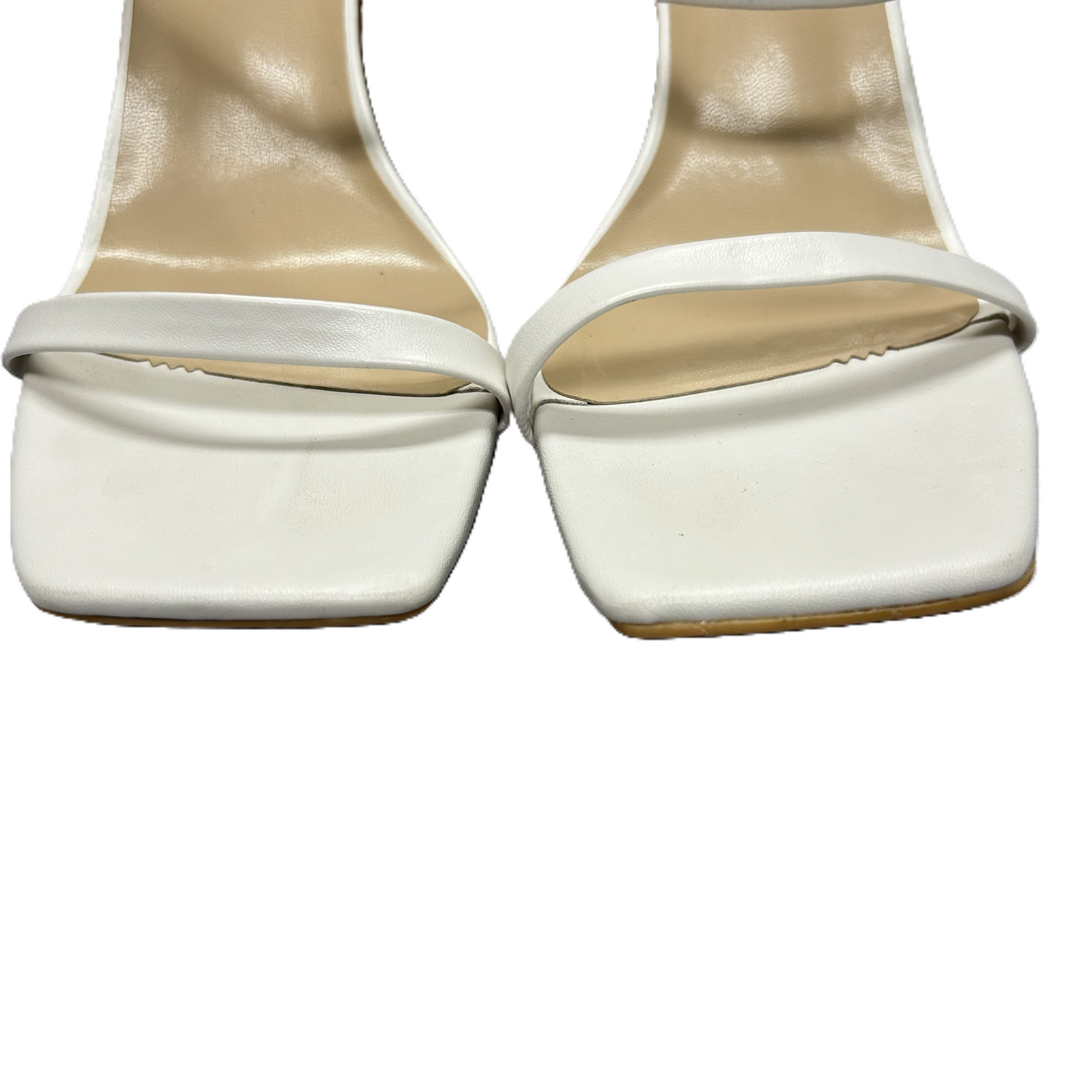 White Shoes Heels Block By Leevar , Size: 8.5