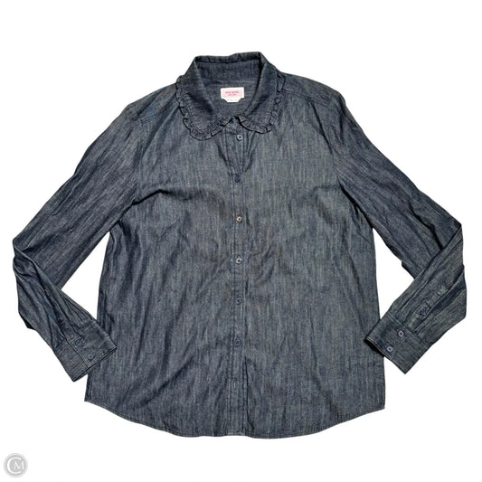 Top Long Sleeve Designer By Kate Spade In Blue Denim, Size: M