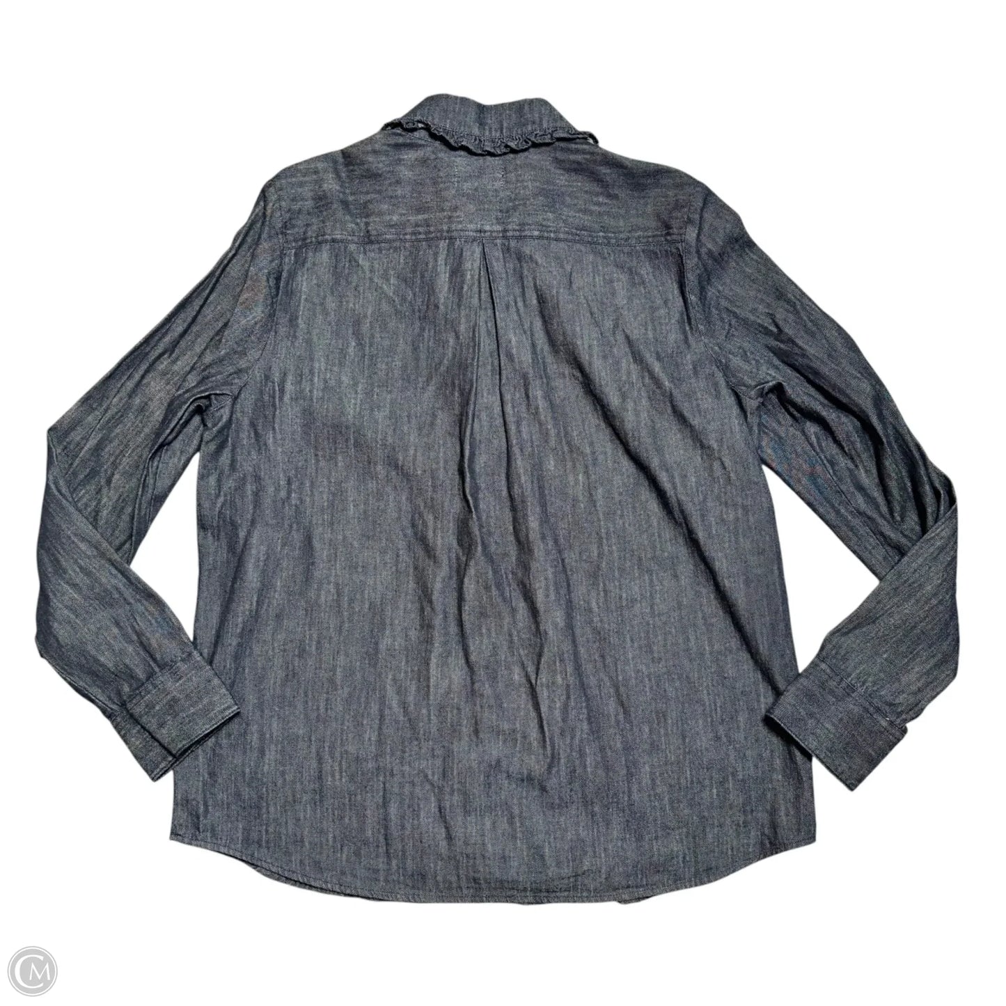 Top Long Sleeve Designer By Kate Spade In Blue Denim, Size: M