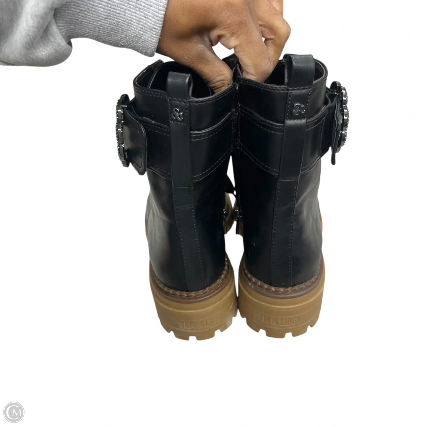 Boots Ankle Heels By Sam And Libby In Black, Size: 8