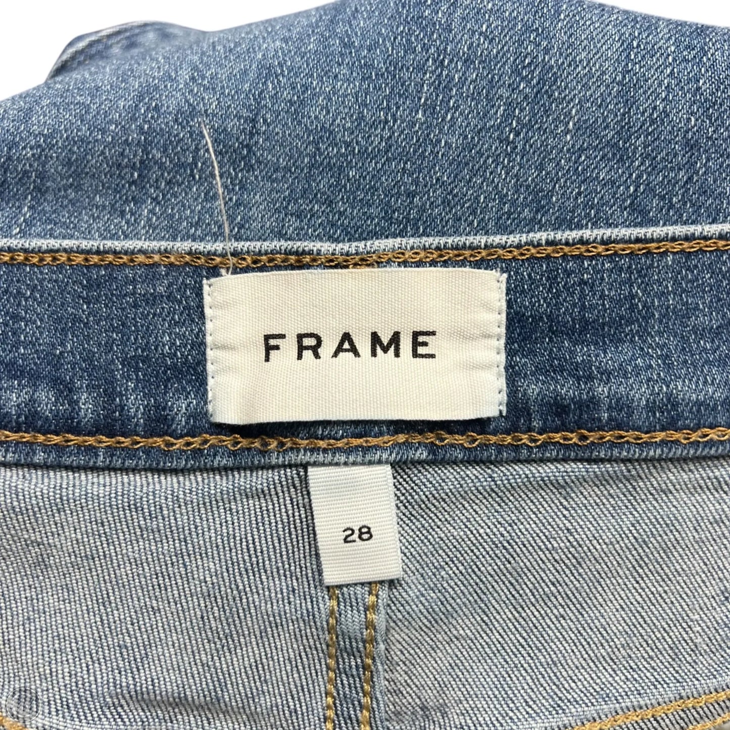 Jeans Straight By Frame In Blue Denim, Size: 6