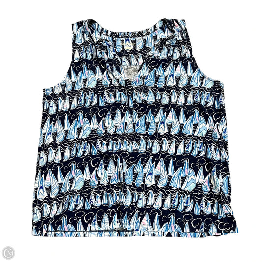 Top Sleeveless Designer By Lilly Pulitzer In Blue & Pink, Size: L