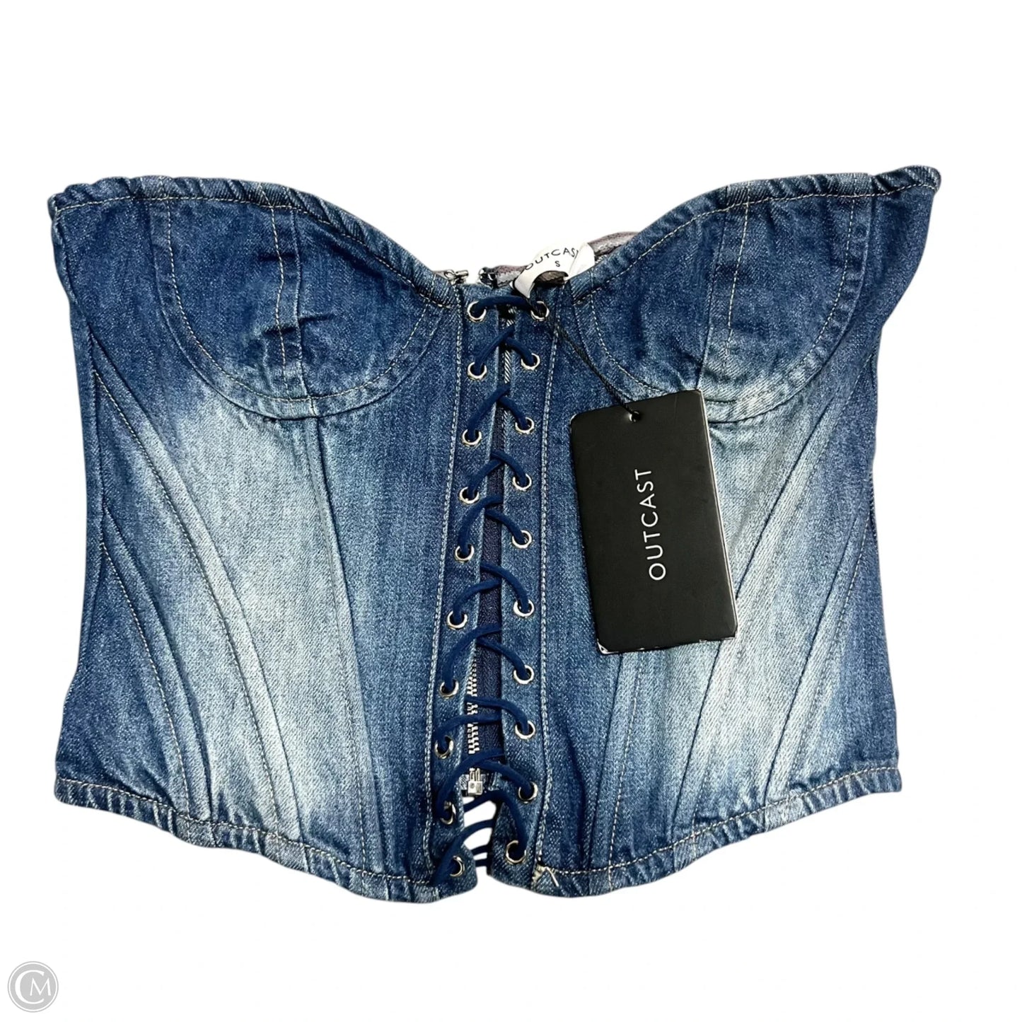 Top Sleeveless By Outcast In Blue Denim, Size: S