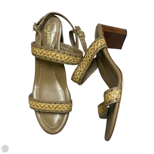 Sandals Heels Block By Eric Javitz In Tan, Size: 9.5