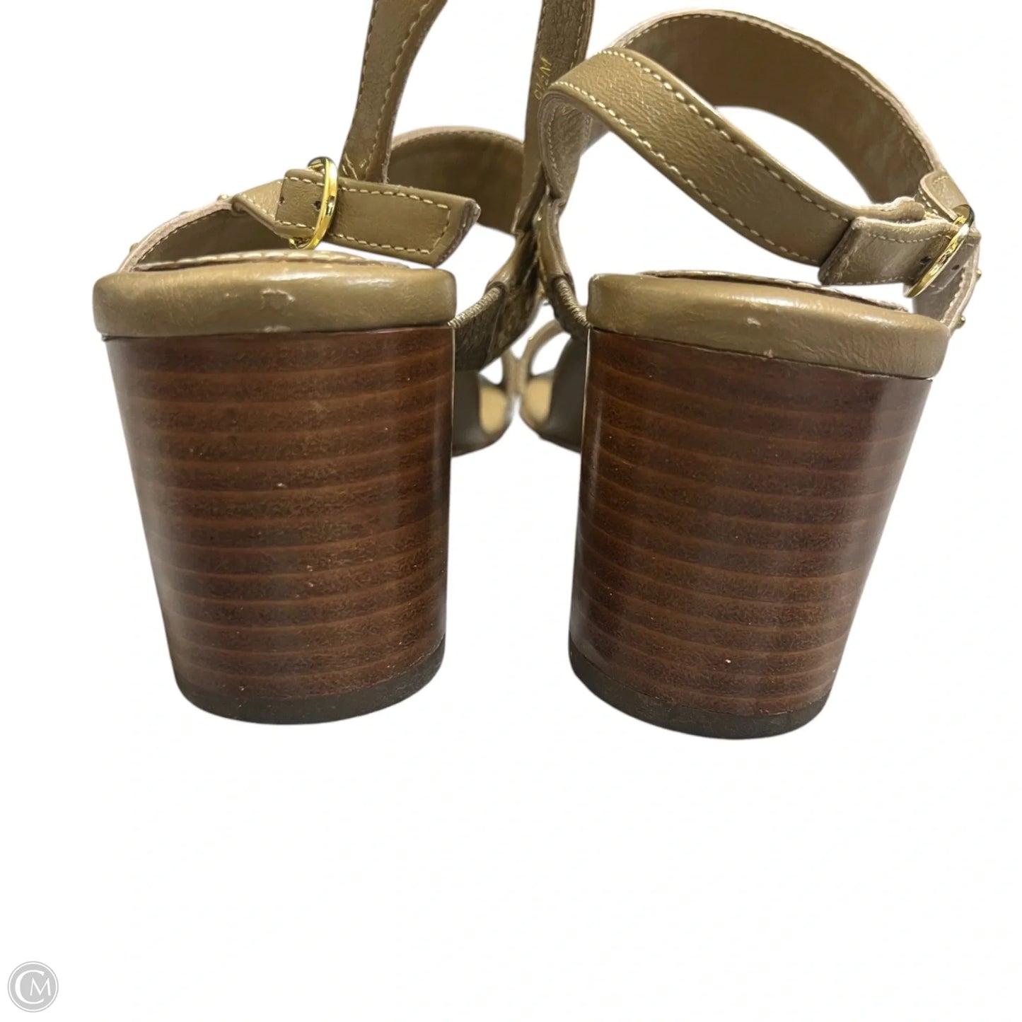 Sandals Heels Block By Eric Javitz In Tan, Size: 9.5