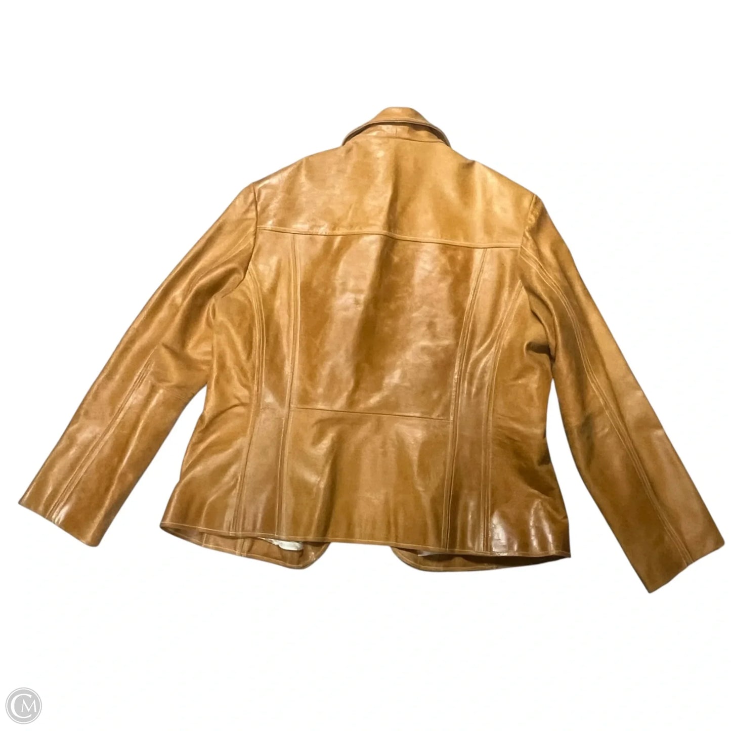 Jacket Leather By Wilsons Leather In Orange, Size: 2x