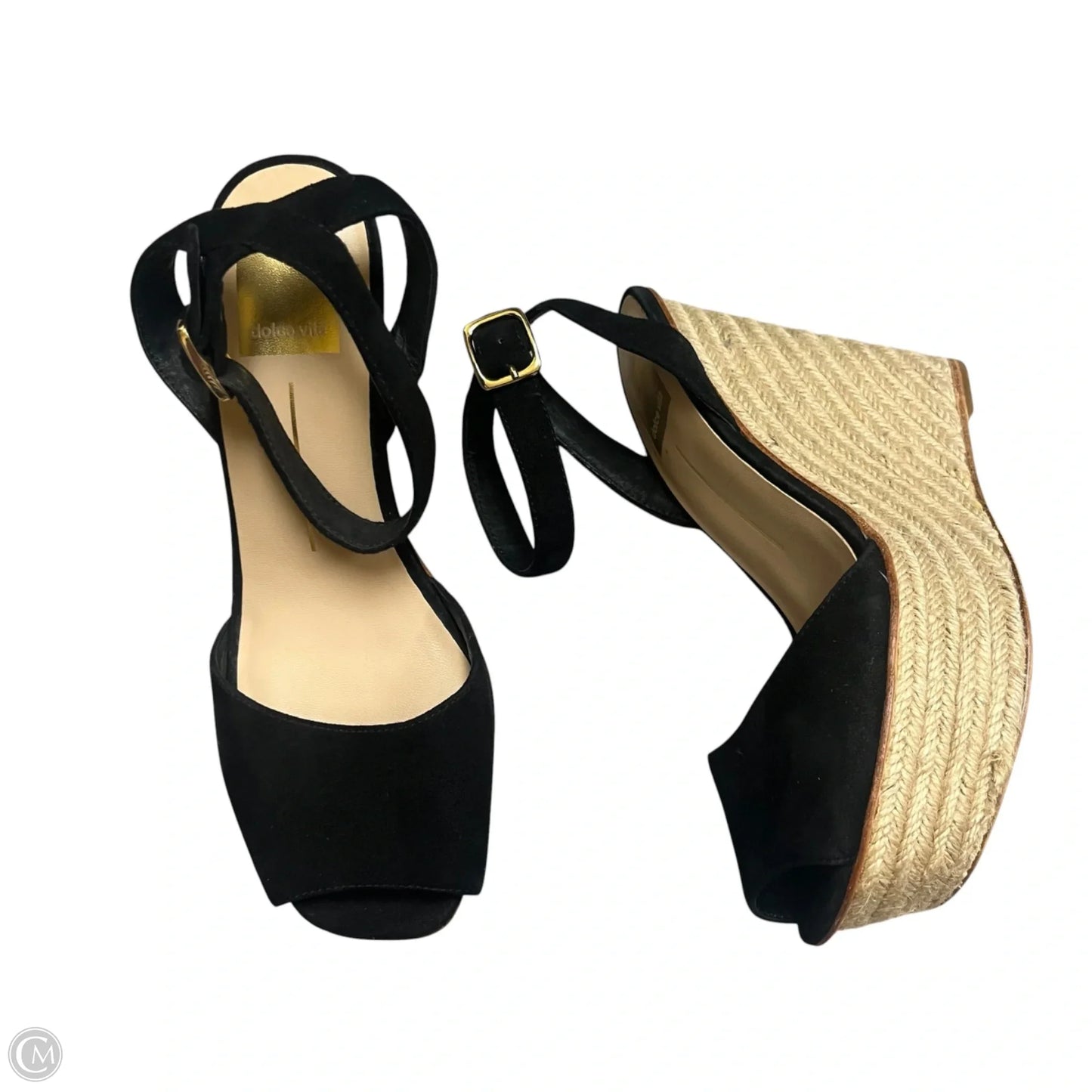 Shoes Heels Wedge By Dolce Vita In Black & Tan, Size: 7.5
