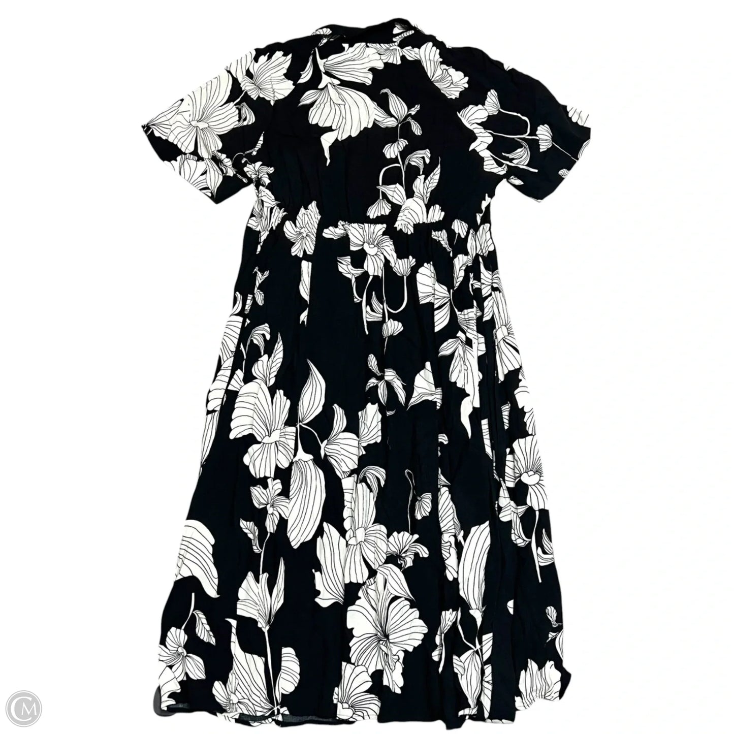 Dress Casual Midi By H&m In Black & Cream, Size: Xxl