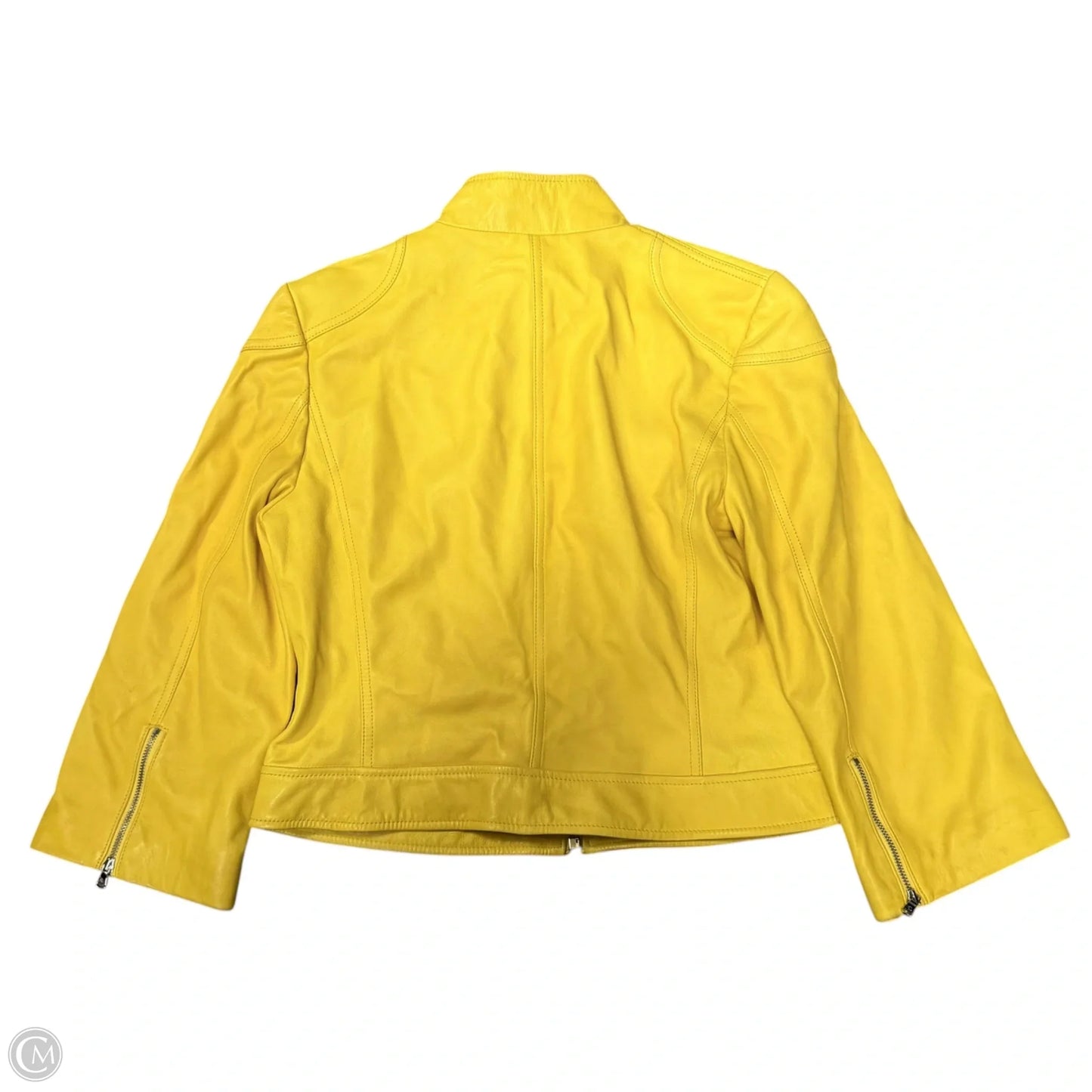 Jacket Leather By Lauren By Ralph Lauren In Yellow, Size: M