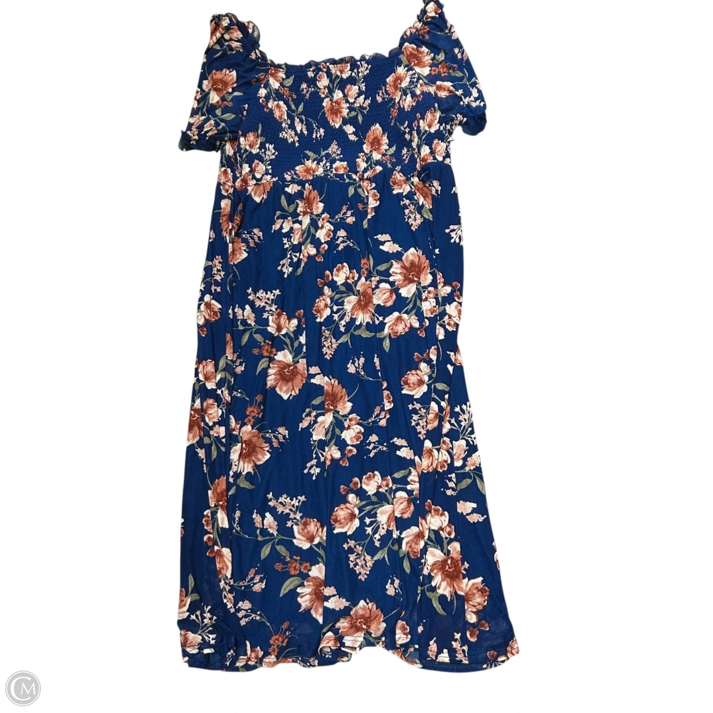 Dress Casual Short By Ember In Blue & Pink, Size: 2x