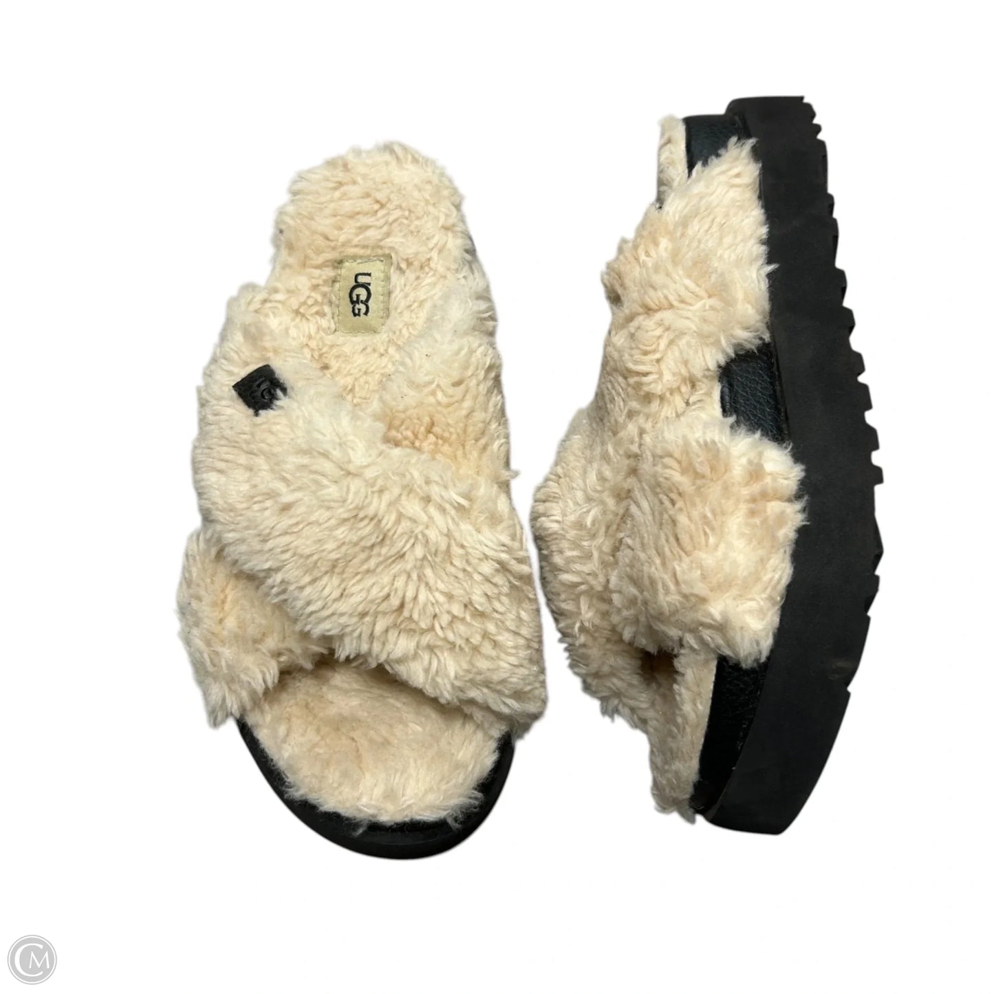 Shoes Designer By Ugg In Black & Cream, Size: 7