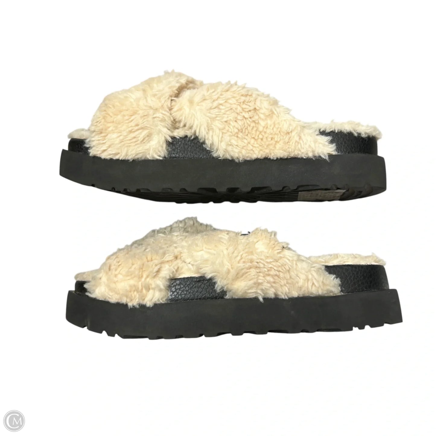 Shoes Designer By Ugg In Black & Cream, Size: 7