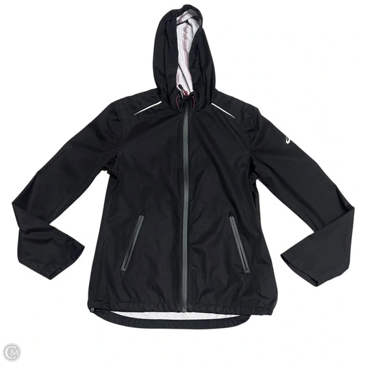 Athletic Top Long Sleeve Hoodie By Asics In Black, Size: S