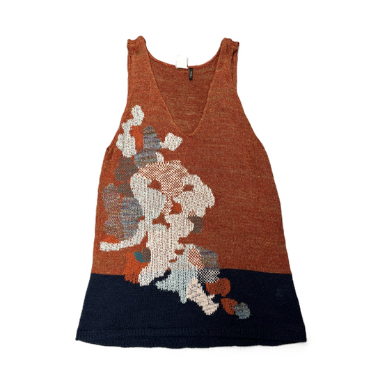 Top Sleeveless By Anthropologie In Blue & Brown, Size: S