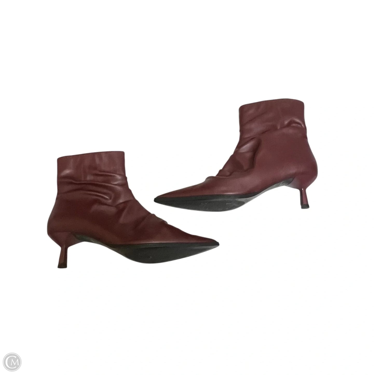 Boots Ankle Heels By Steve Madden In Maroon, Size: 8.5