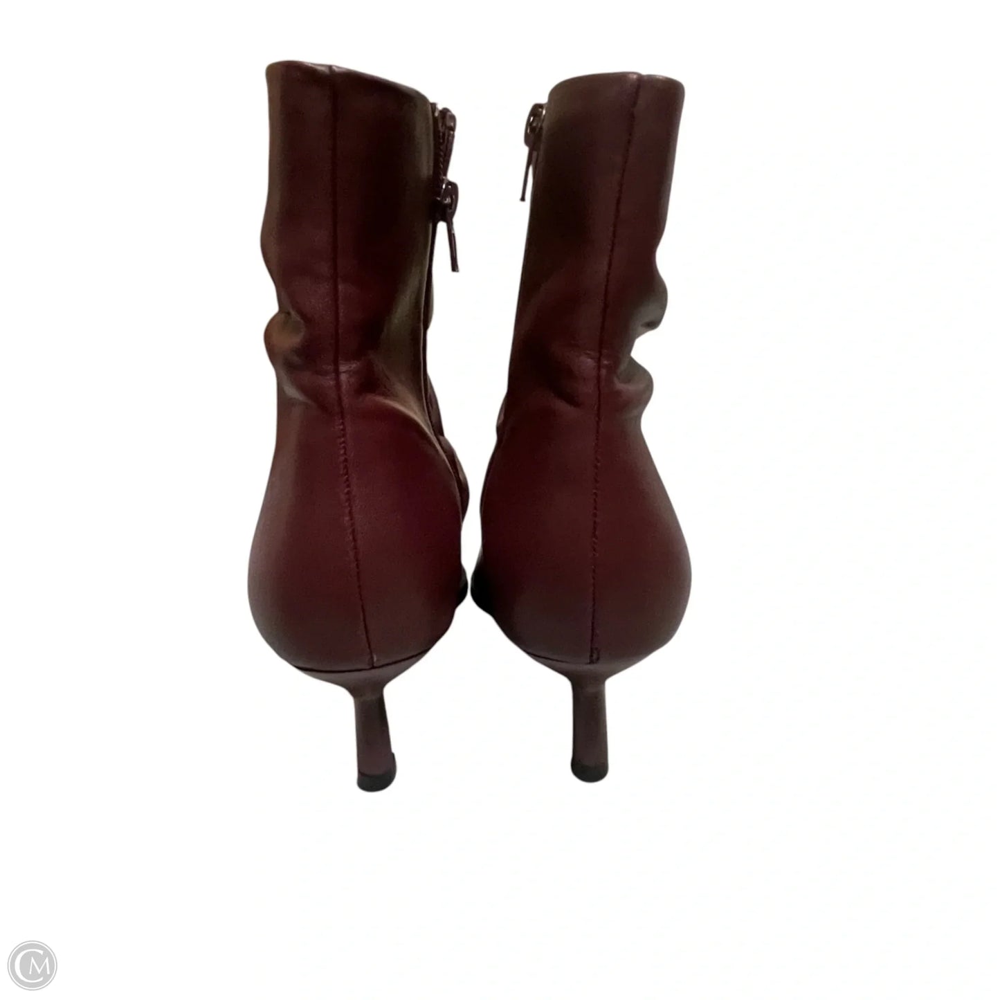 Boots Ankle Heels By Steve Madden In Maroon, Size: 8.5