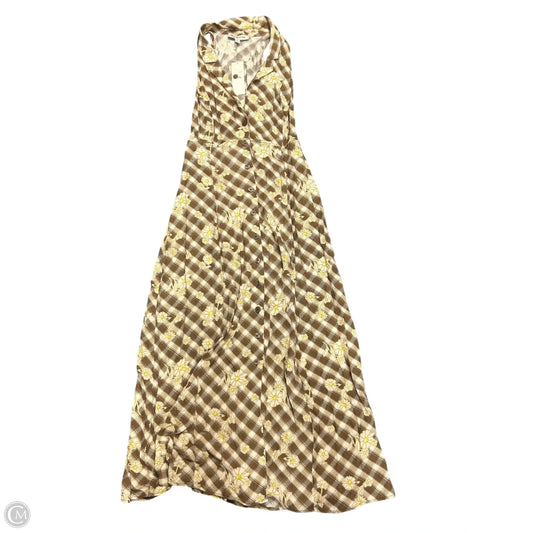 Dress Casual Midi By Urban Outfitters In Brown & Cream, Size: Xl