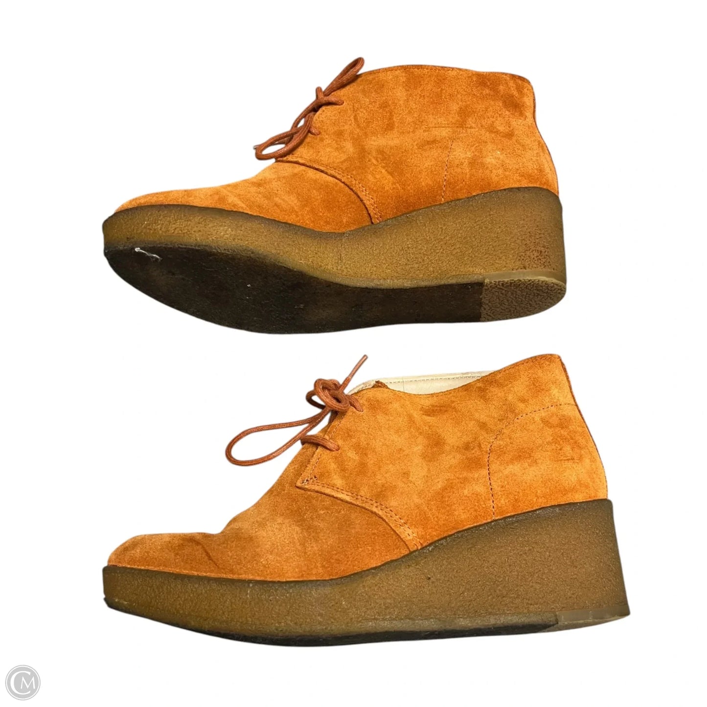 Boots Ankle Heels By Clarks In Orange, Size: 8.5