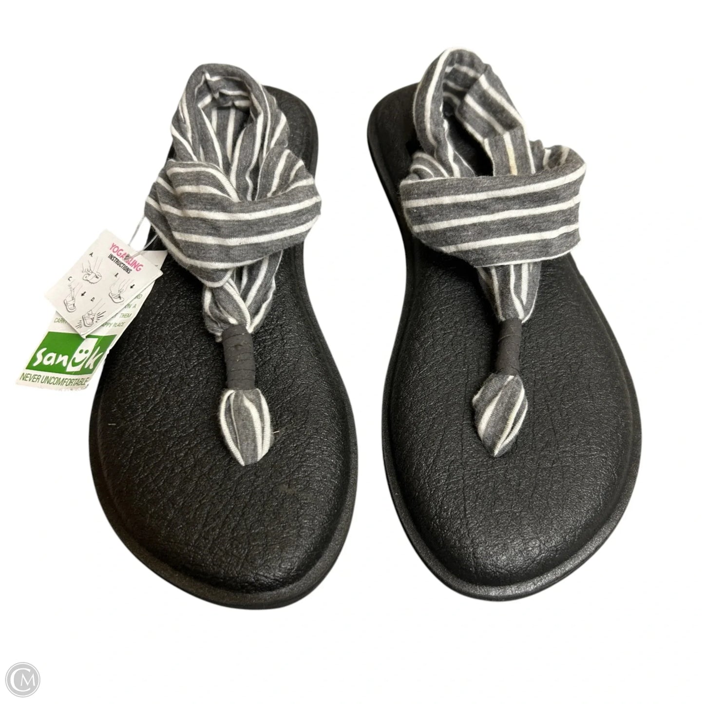 Sandals Flats By Sanuk In Grey & White, Size: 5