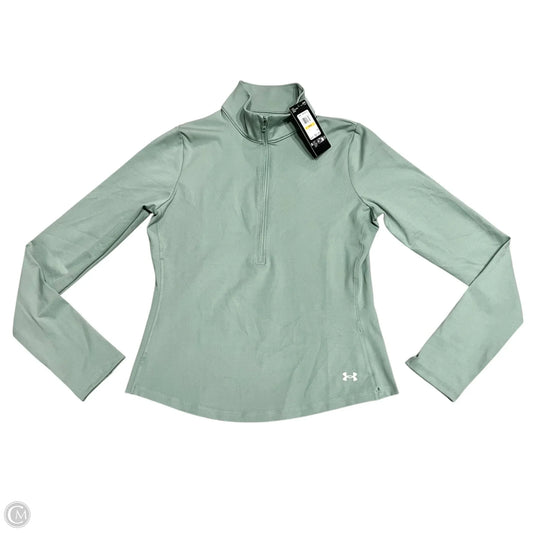 Athletic Top Long Sleeve Collar By Under Armour In Green, Size: S