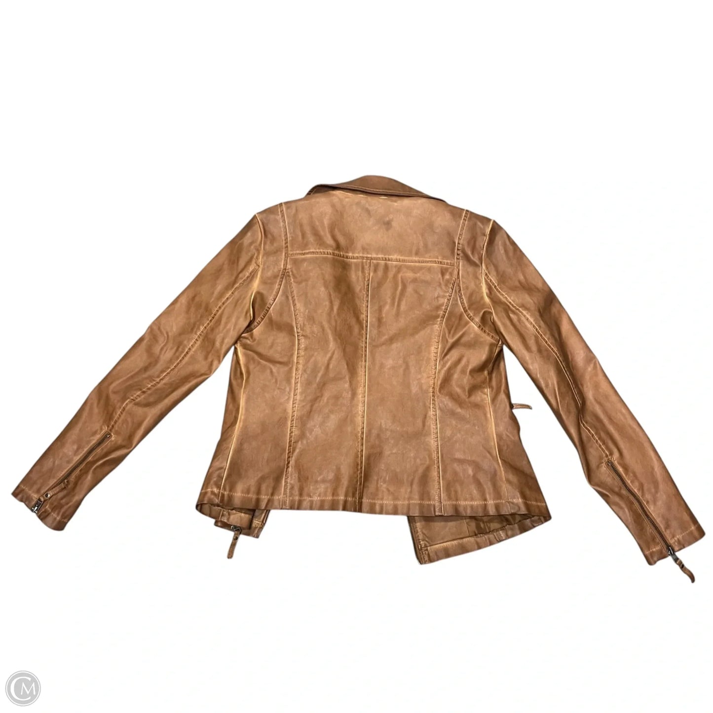 Jacket Moto By Max Studio In Brown, Size: M
