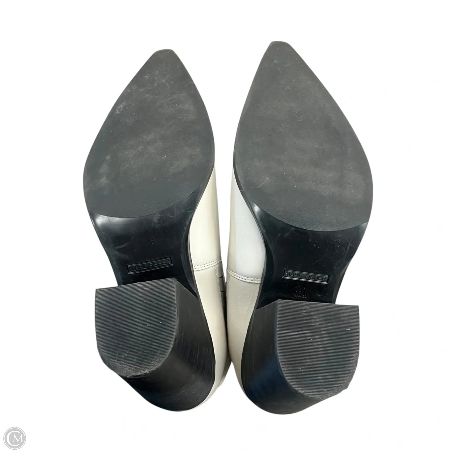 Boots Ankle Heels By Marc Fisher In Cream, Size: 10