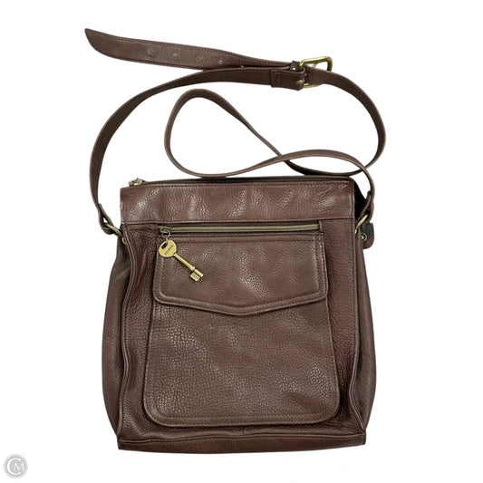 Crossbody Leather By Fossil, Size: Large