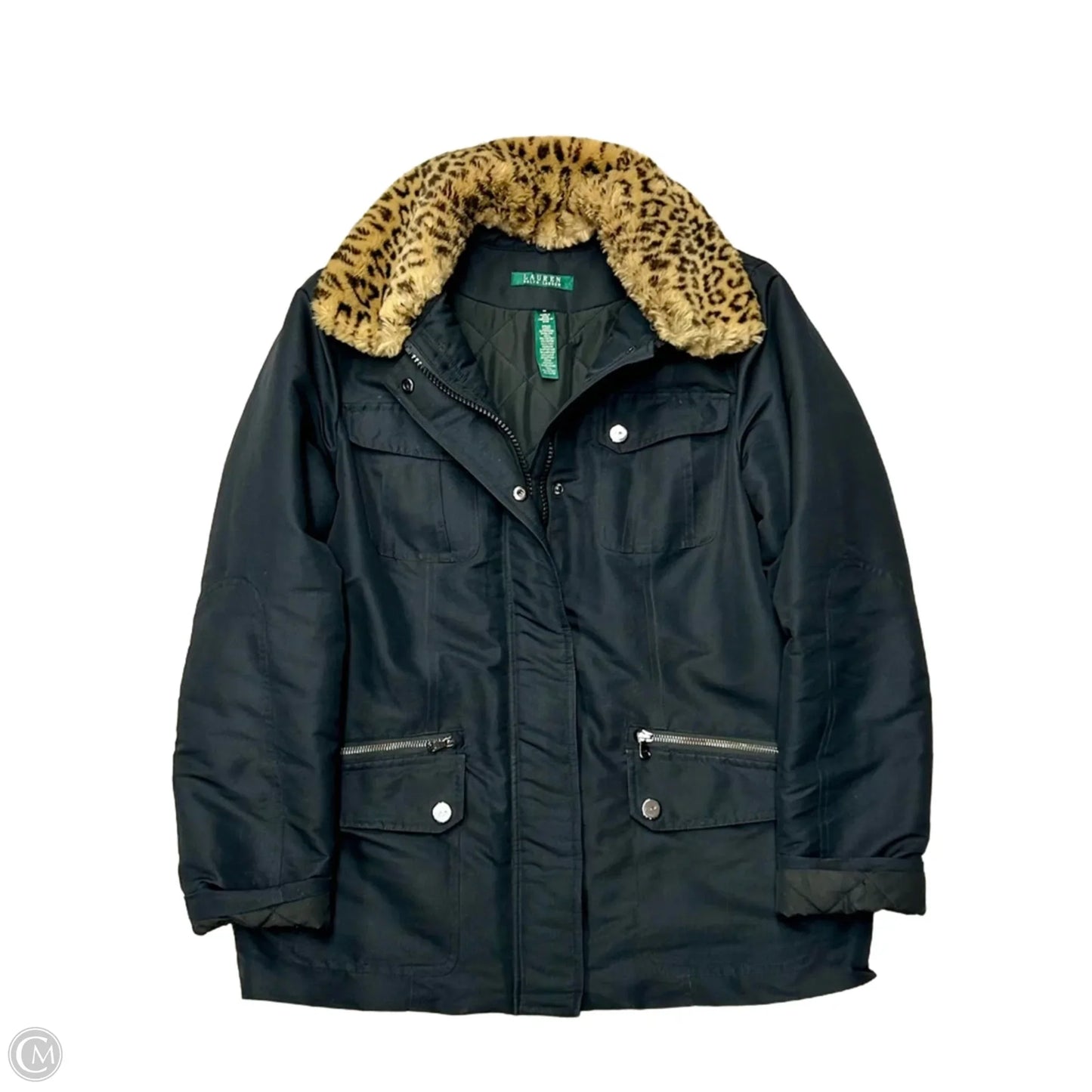 Coat Puffer & Quilted By Lauren By Ralph Lauren In Black, Size: M